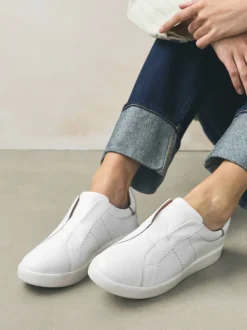 Wit - Signature Premium Leather Laceless Slip-On Trainers