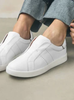 Wit - Signature Premium Leather Laceless Slip-On Trainers