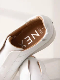Wit - Signature Premium Leather Laceless Slip-On Trainers