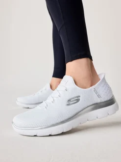 Wit - Skechers dames instappers Summits Dazzling Haze sneakers