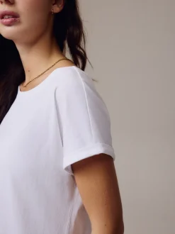 Wit - T-shirt met kapmouwtjes