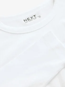 Wit - T-shirt met lange mouwen en ronde hals