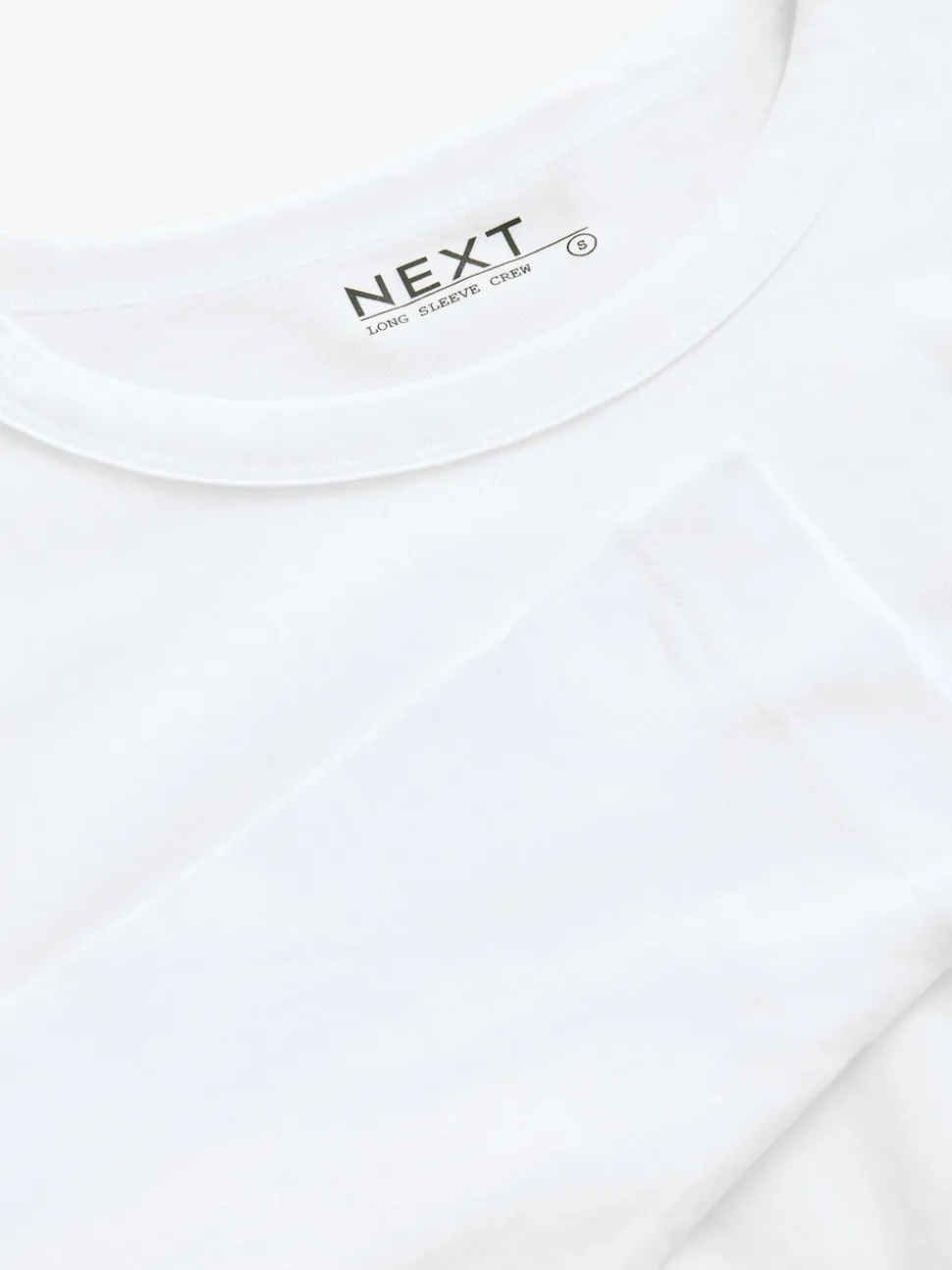 Wit - T-shirt met lange mouwen en ronde hals