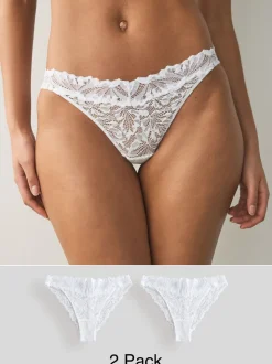 Wit - Ultimate Comfort kanten slip verpakking van 2