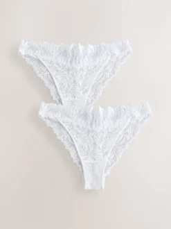 Wit - Ultimate Comfort kanten slip verpakking van 2