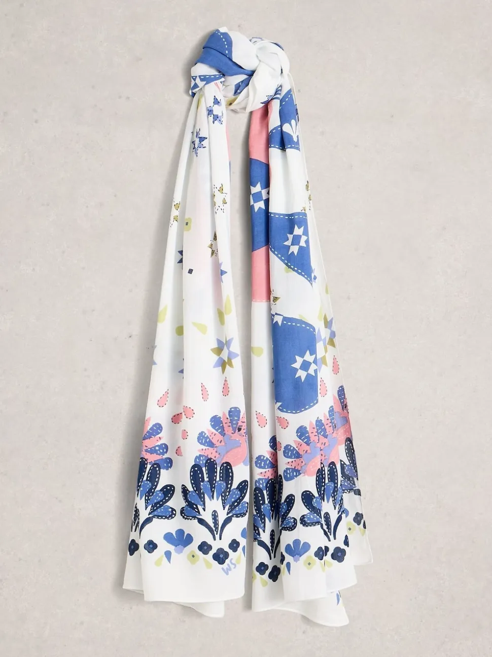 Wit - White Stuff Sophie sjaal met print
