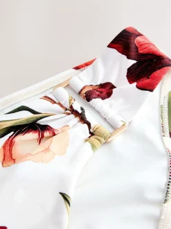 Wit en Rood Bloemen - Hardware Bikini Bottoms