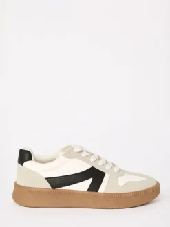 Wit en zwart - Friends Like These Lace Up Retro Gumsole Sports Trainers