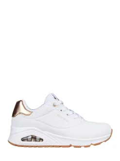 Wit katoen - Skechers goudkleurige damessneakers met standaard pasvorm Uno