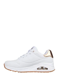 Wit katoen - Skechers goudkleurige damessneakers met standaard pasvorm Uno