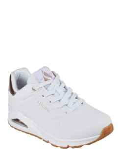 Wit katoen - Skechers goudkleurige damessneakers met standaard pasvorm Uno