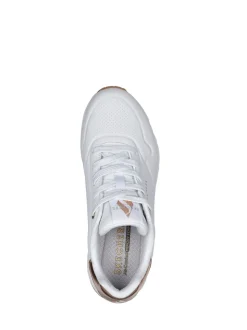 Wit katoen - Skechers goudkleurige damessneakers met standaard pasvorm Uno