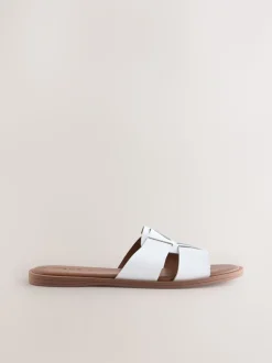 Wit leer - Slotted Muilsandalen