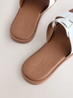 Wit leer - Slotted Muilsandalen