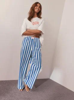 Wit/blauw gestreept - Blondie Short Sleeve Pyjamas