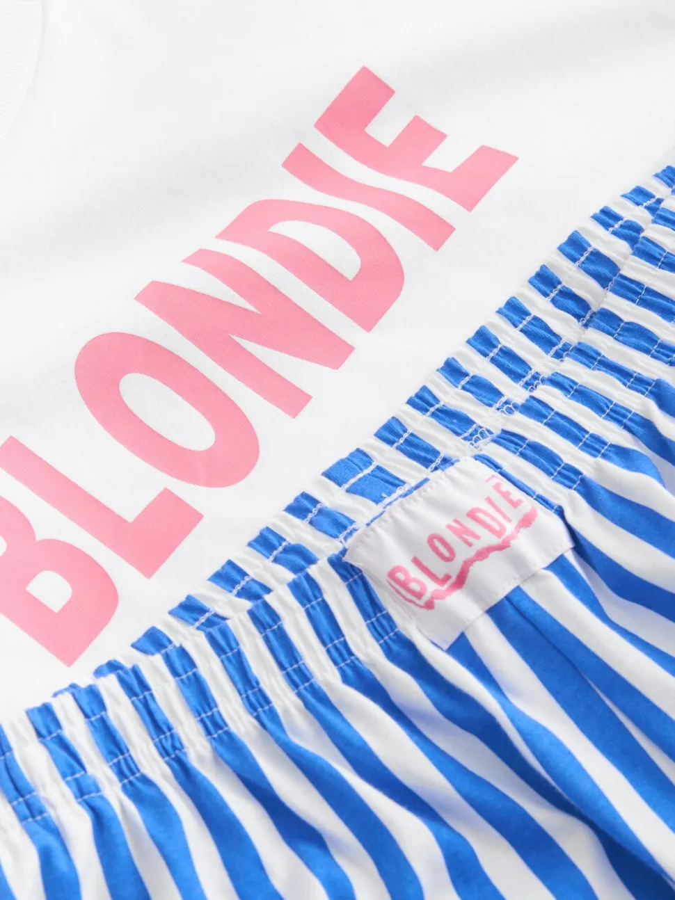 Wit/blauw gestreept - Blondie Short Sleeve Pyjamas