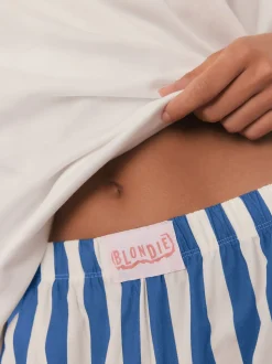 Wit/blauw gestreept - Blondie Short Sleeve Pyjamas