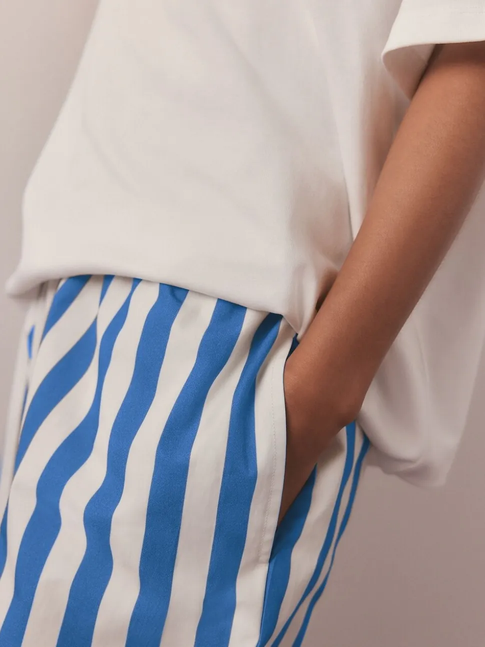 Wit/blauw gestreept - Blondie Short Sleeve Pyjamas