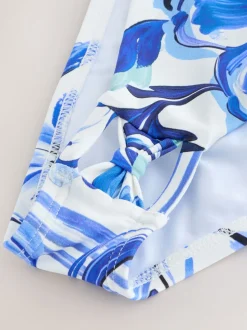 Wit/blauw porselein - Hoog uitgesneden bikinibroekje
