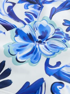 Wit/blauw porselein - Hoog uitgesneden bikinibroekje