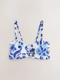 Wit/blauw porselein - Non Wired Bandeau Bikini Top