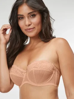 Wit/huidskleur - 2 Strapless DD+ beha's zonder vulling