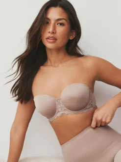Wit/huidskleur - Verpakking van 2 strapless multiway beha's met lichte vulling in cupmaten A-E