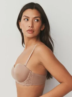 Wit/huidskleur - Verpakking van 2 strapless multiway beha's met lichte vulling in cupmaten A-E