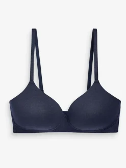 Wit/marineblauw/roze - Katoenmix ultiem comfort beha's verpakking van 3