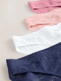 Wit/roze/praline huidskleur - Comfort Bonded Lace Knickers 7 Pack
