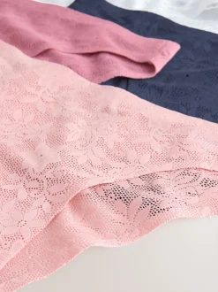 Wit/roze/praline huidskleur - Comfort Bonded Lace Knickers 7 Pack