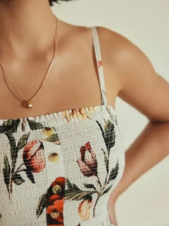 Witte basis - Bandeau Jumpsuit with Linen
