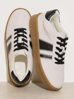 Wit/zwart - Friends Like These Lace Up Retro Gumsole Sports Trainers