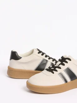 Wit/zwart - Friends Like These Lace Up Retro Gumsole Sports Trainers
