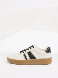 Wit/zwart - Friends Like These Lace Up Retro Gumsole Sports Trainers
