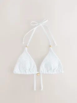 Wit/zwart - Gesmokte bikinitops met triangeldecolleté 2 stuks