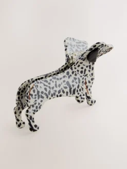 Wit/zwart - Sausage Dog Hair Claw Clip