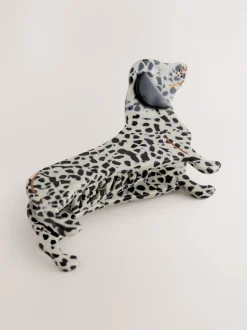 Wit/zwart - Sausage Dog Hair Claw Clip