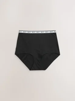 Wit/zwart/grijs - 4 Katoenen slipjes met logotailleband