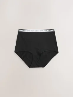 Wit/zwart/grijs - 4 Katoenen slipjes met logotailleband
