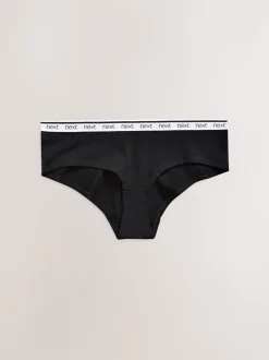 Wit/zwart/grijs - 4 Katoenen slipjes met logotailleband