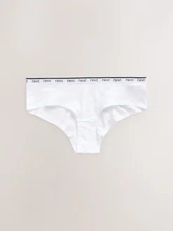 Wit/zwart/grijs - 4 Katoenen slipjes met logotailleband