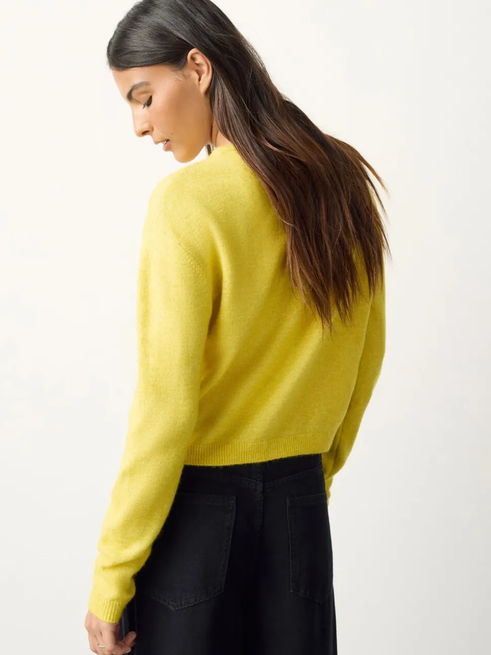 Yellow Pickles Embroidery - Gebreid vest met ronde hals