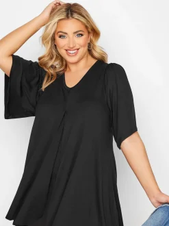 Yours - Curve - Geplooide swingtop met engelmouwen