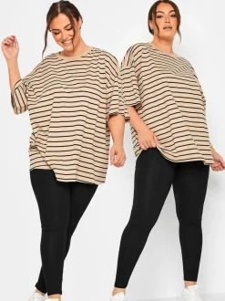 Yours Curve - Essential set van 2 katoenen leggings