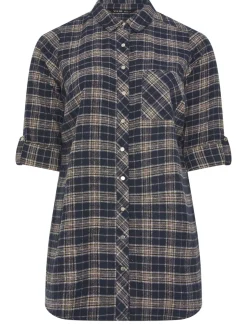 Yours Curve - Geruit boyfriend-overhemd