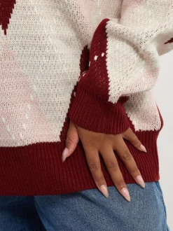 Yours Curve Argyle Jumper