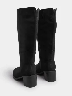 Yours Curve Block Heel Knee High Boots