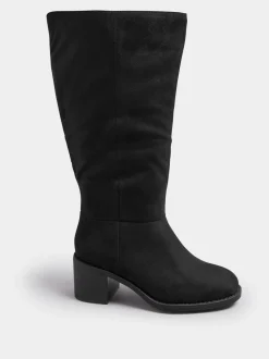 Yours Curve Block Heel Knee High Boots