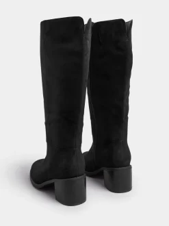 Yours Curve Block Heel Knee High Boots